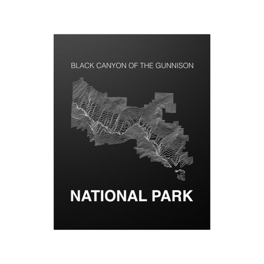 Black Canyon of the Gunnison Poster - Unknown Pleasures Lines National Parks Partnership