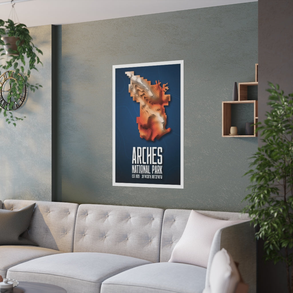Arches National Park Poster - Contours National Parks Partnership