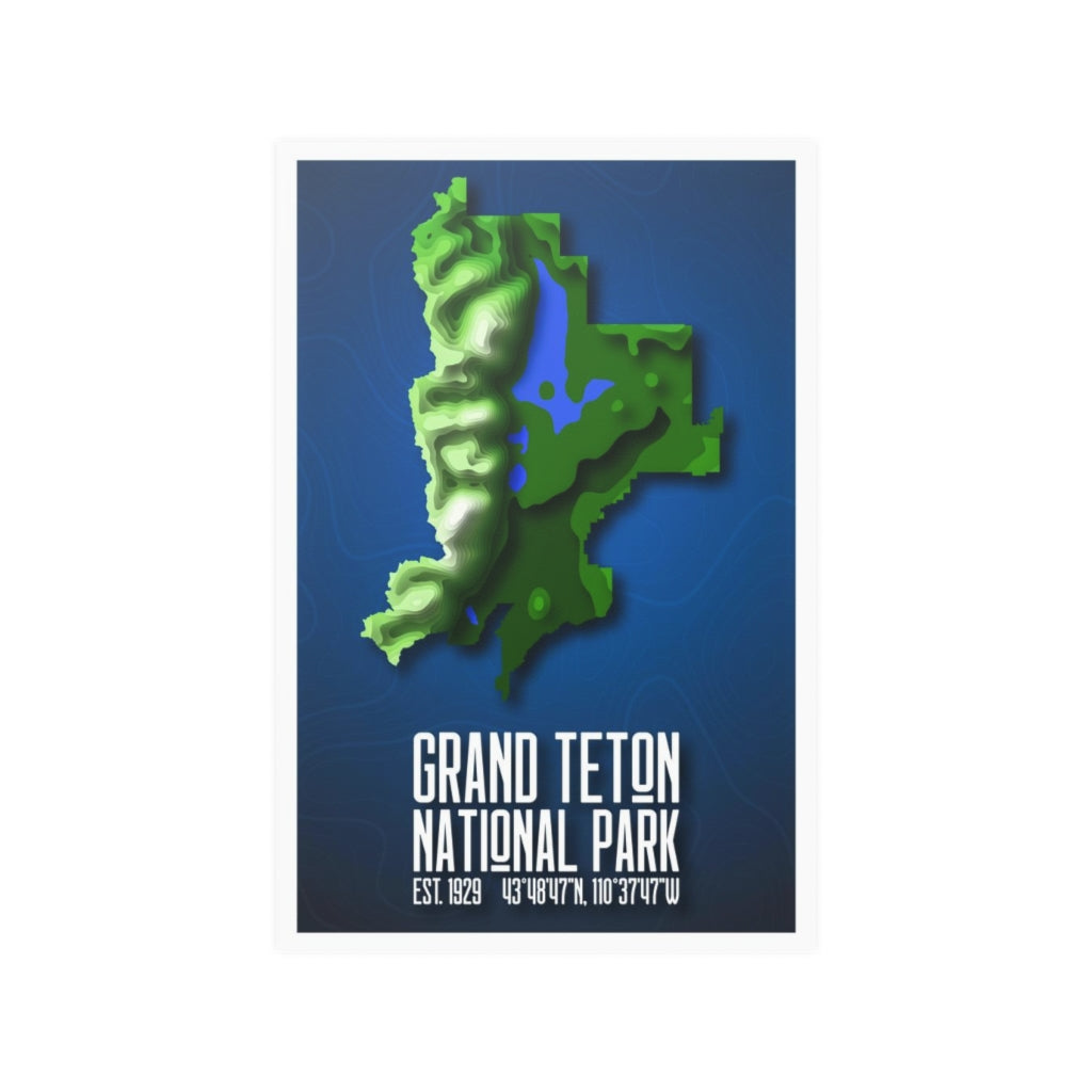 Grand Teton National Park Poster - Contours National Parks Partnership