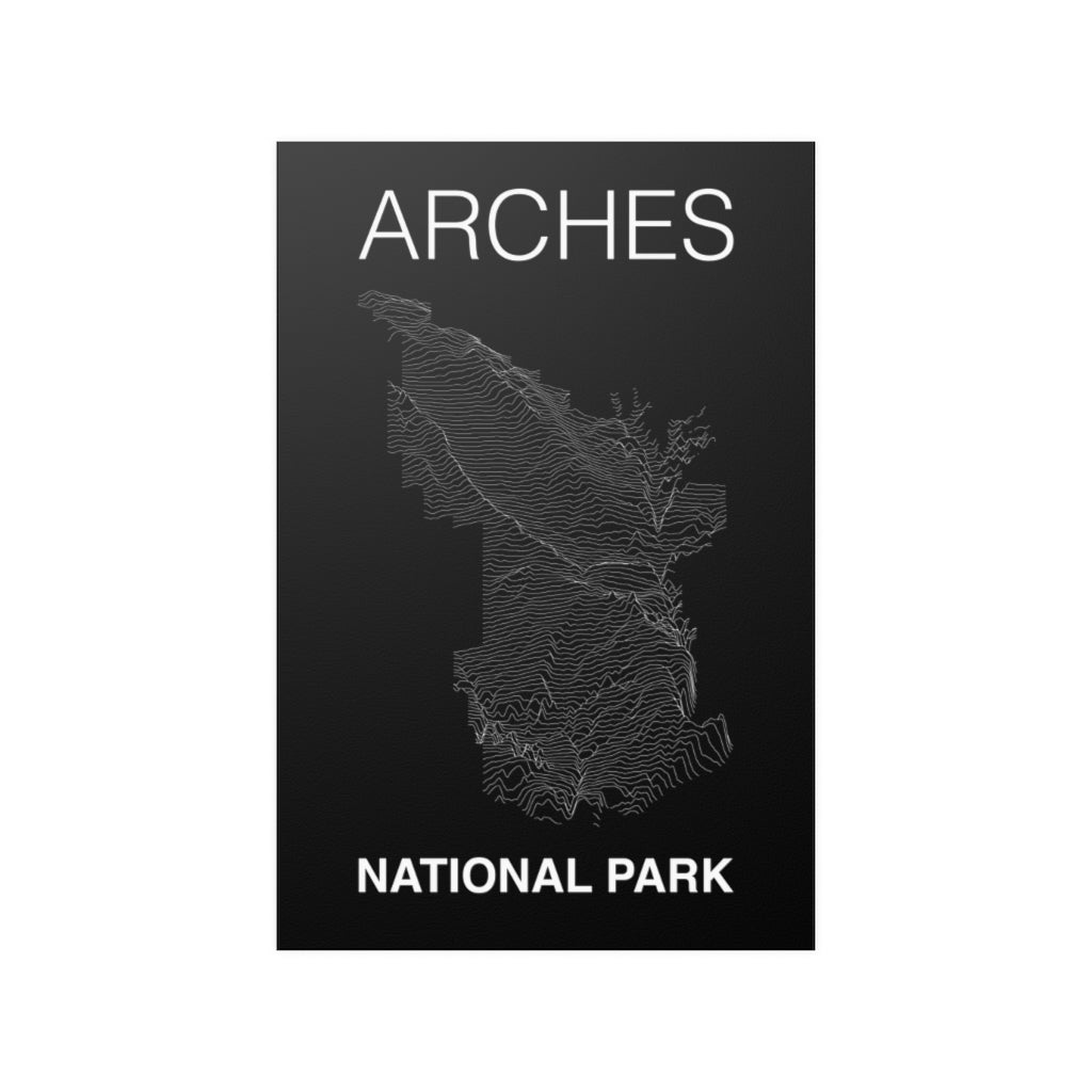 Arches National Park Poster - Unknown Pleasures Lines National Parks Partnership
