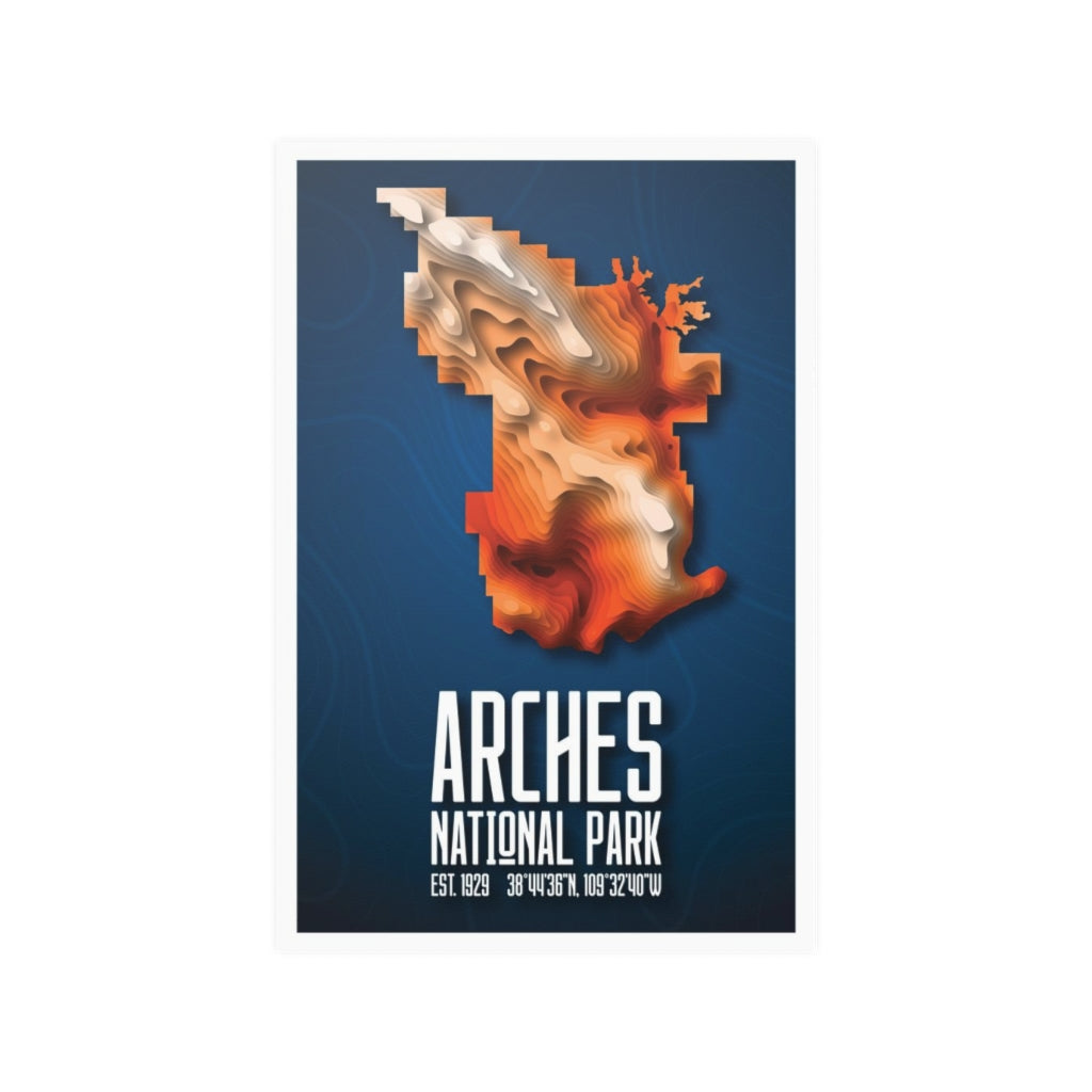 Arches National Park Poster - Contours National Parks Partnership