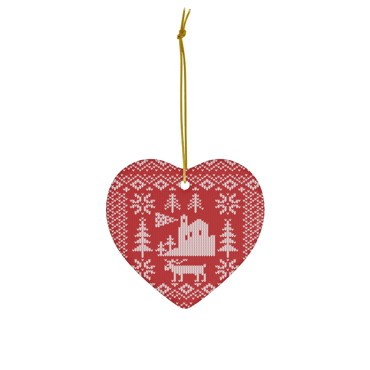 Acadia National Park Ornament - Lighthouse Fair Isle Pattern