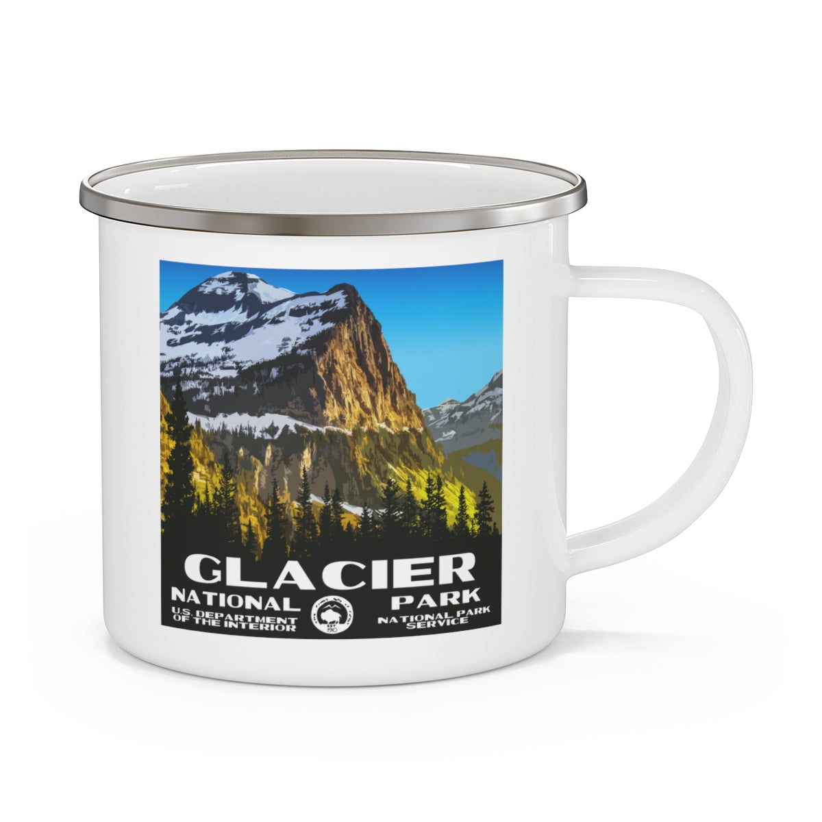 Glacier National Park Enamel Camping Mug