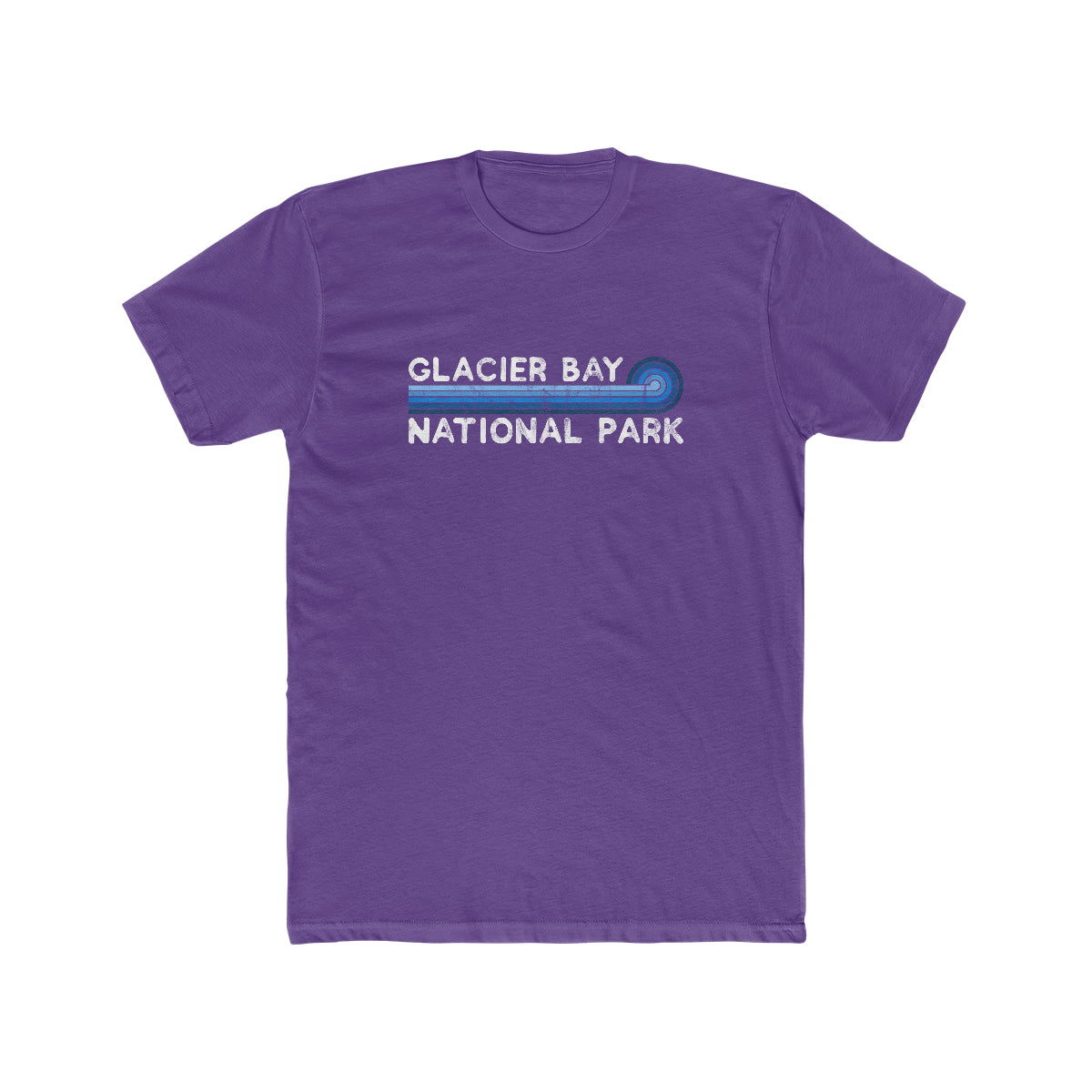 Glacier Bay National Park T-Shirt - Blue Vintage Stretched Sunrise