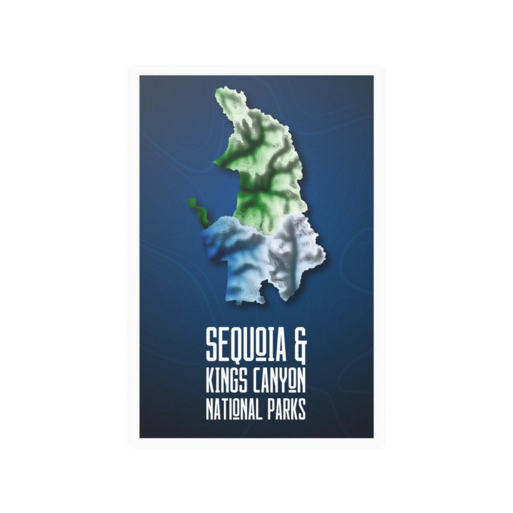 Sequoia and Kings Canyon National Park Poster - Contours National Parks Partnership