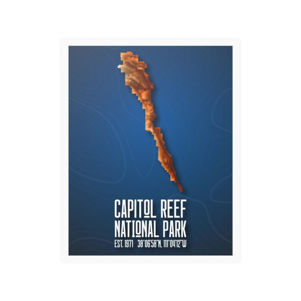 Capitol Reef National Park Poster - Contours National Parks Partnership