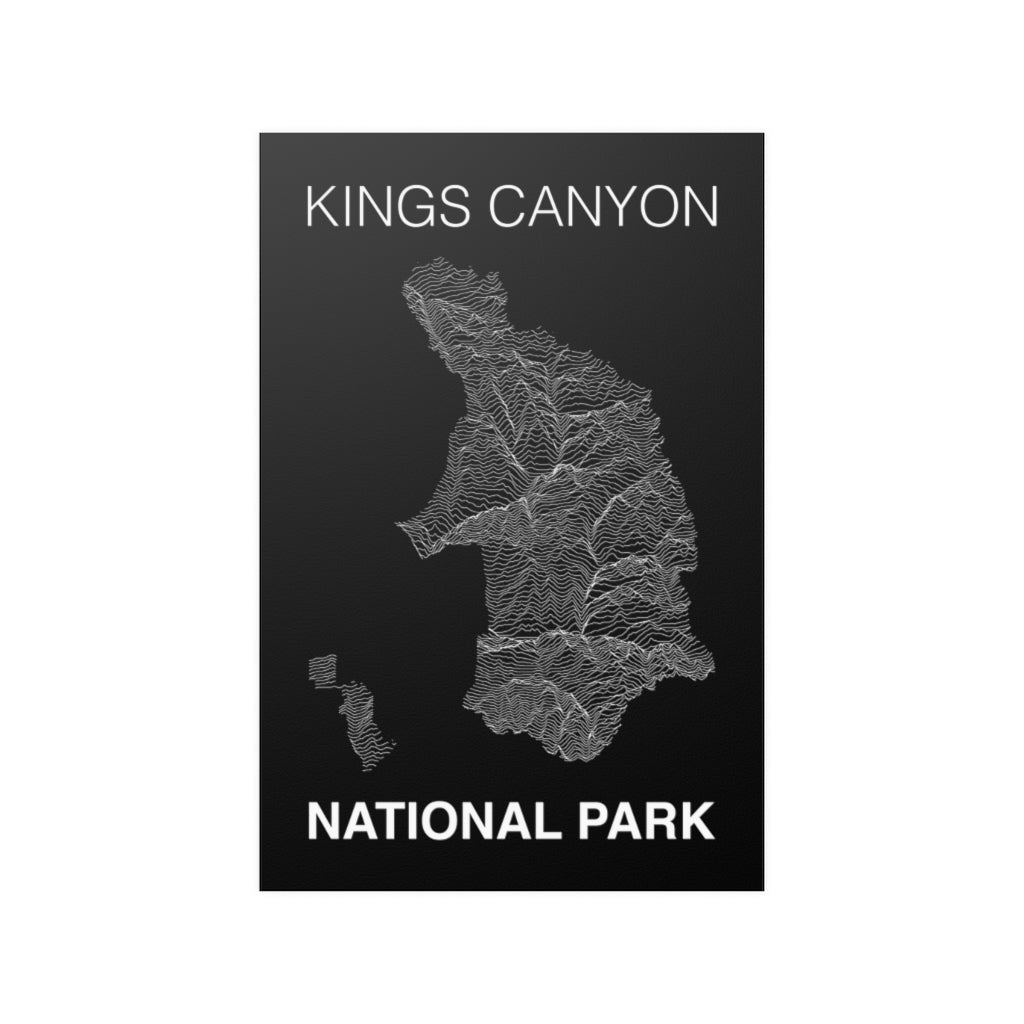 Kings Canyon National Park Poster - Unknown Pleasures Lines National Parks Partnership