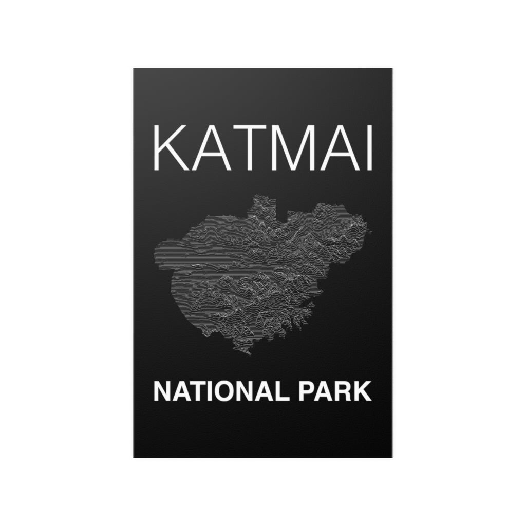 Katmai National Park Poster - Unknown Pleasures Lines National Parks Partnership