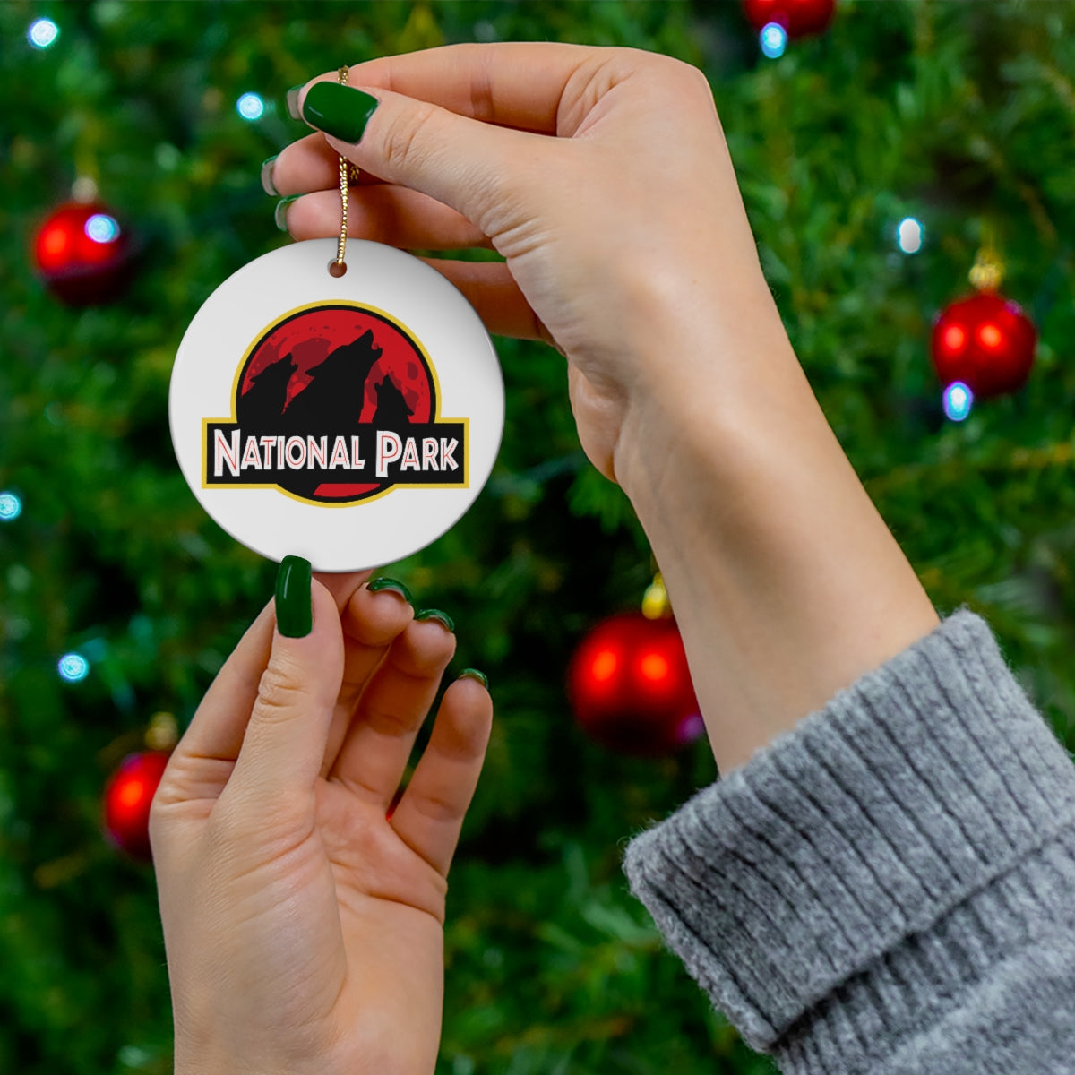 3 Wolf National Park Ornament - 3 Wolf Parody Logo