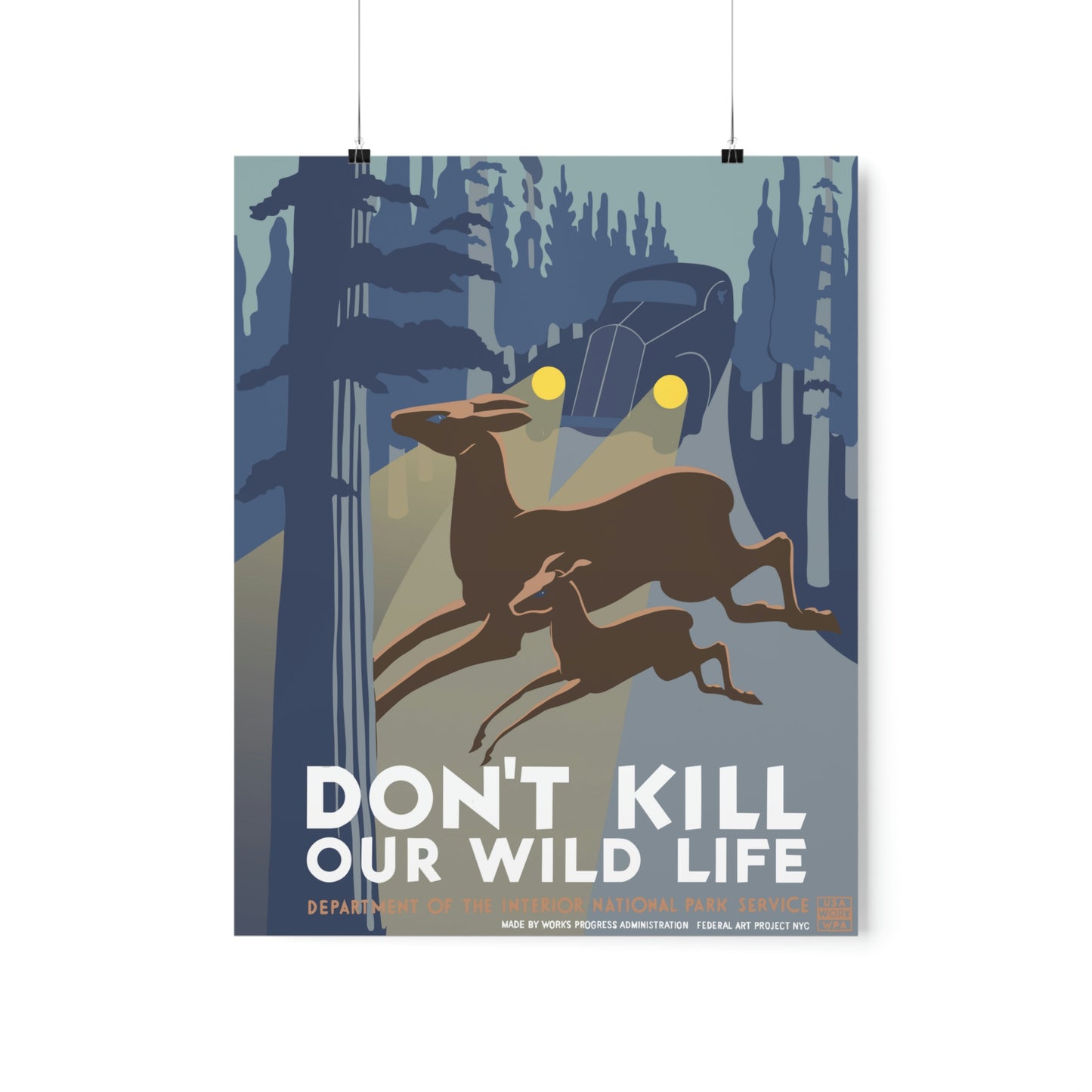 Don't Kill Wildlife Poster - Vintage WPA Design