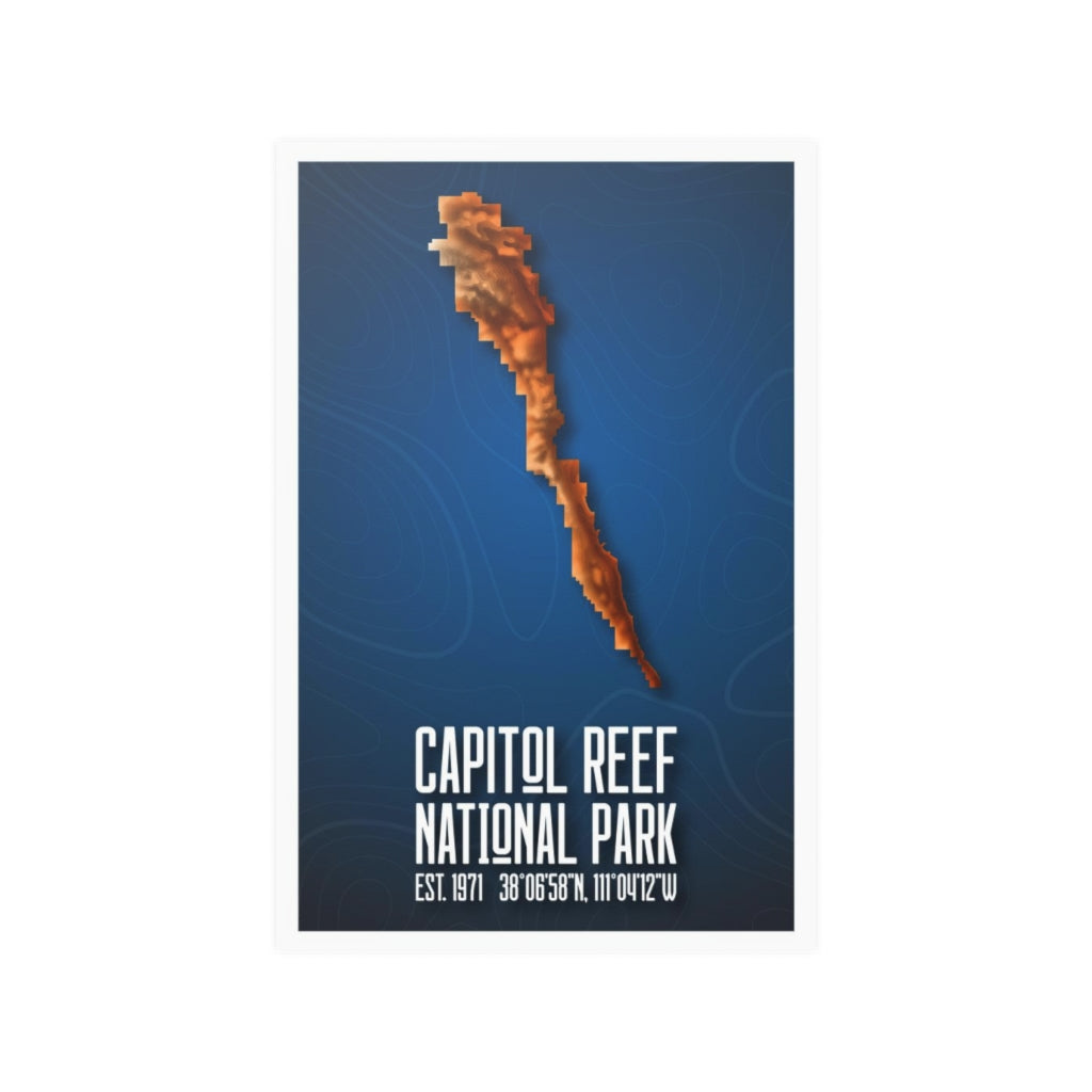 Capitol Reef National Park Poster - Contours National Parks Partnership