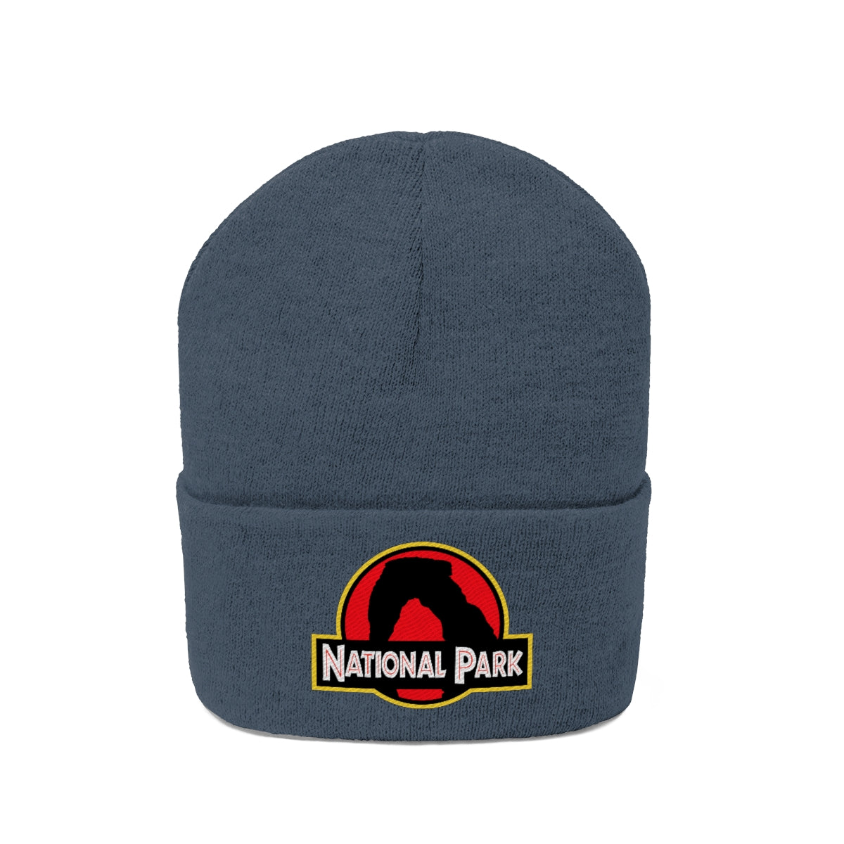 Arches National Park Hat - Delicate Arch Knit Beanie Sewn Parody Logo