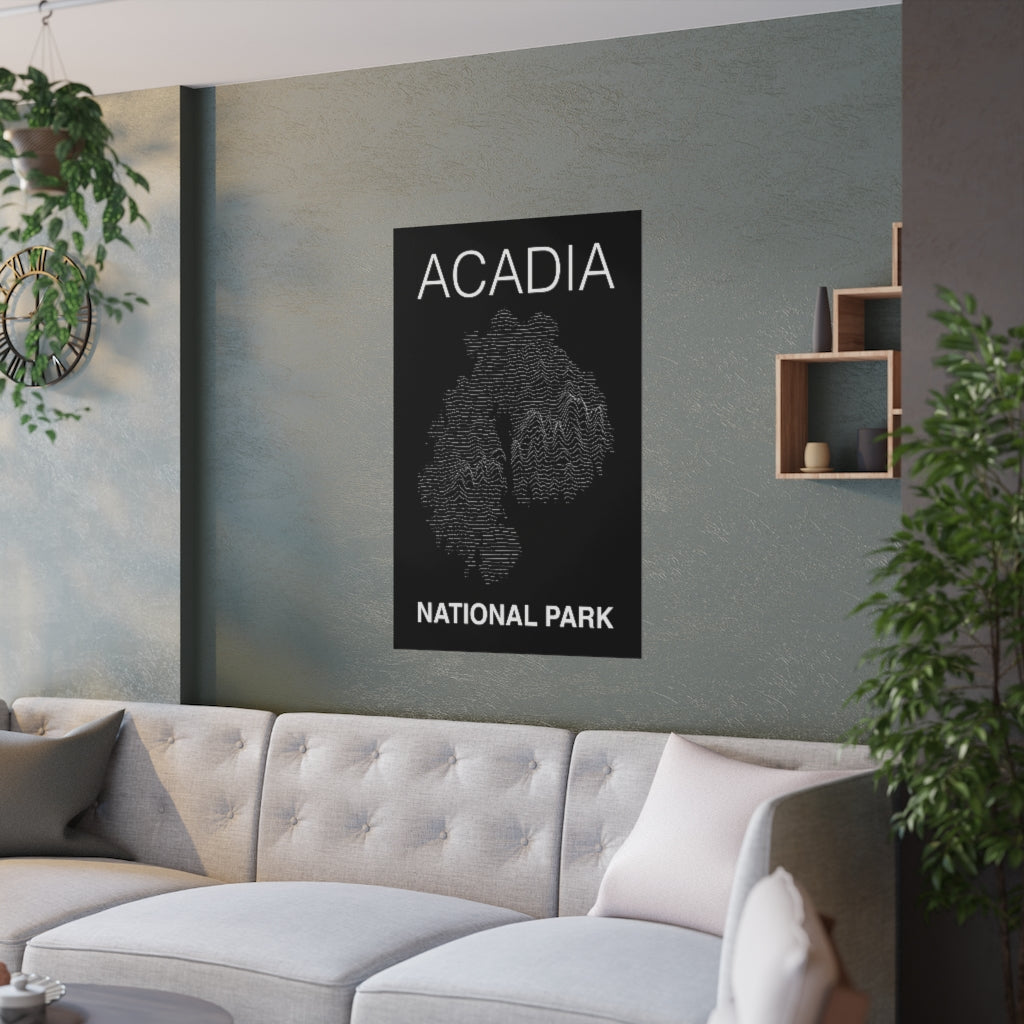 Mount Desert Island and Acadia National Park Poster - Lines National Parks Partnership