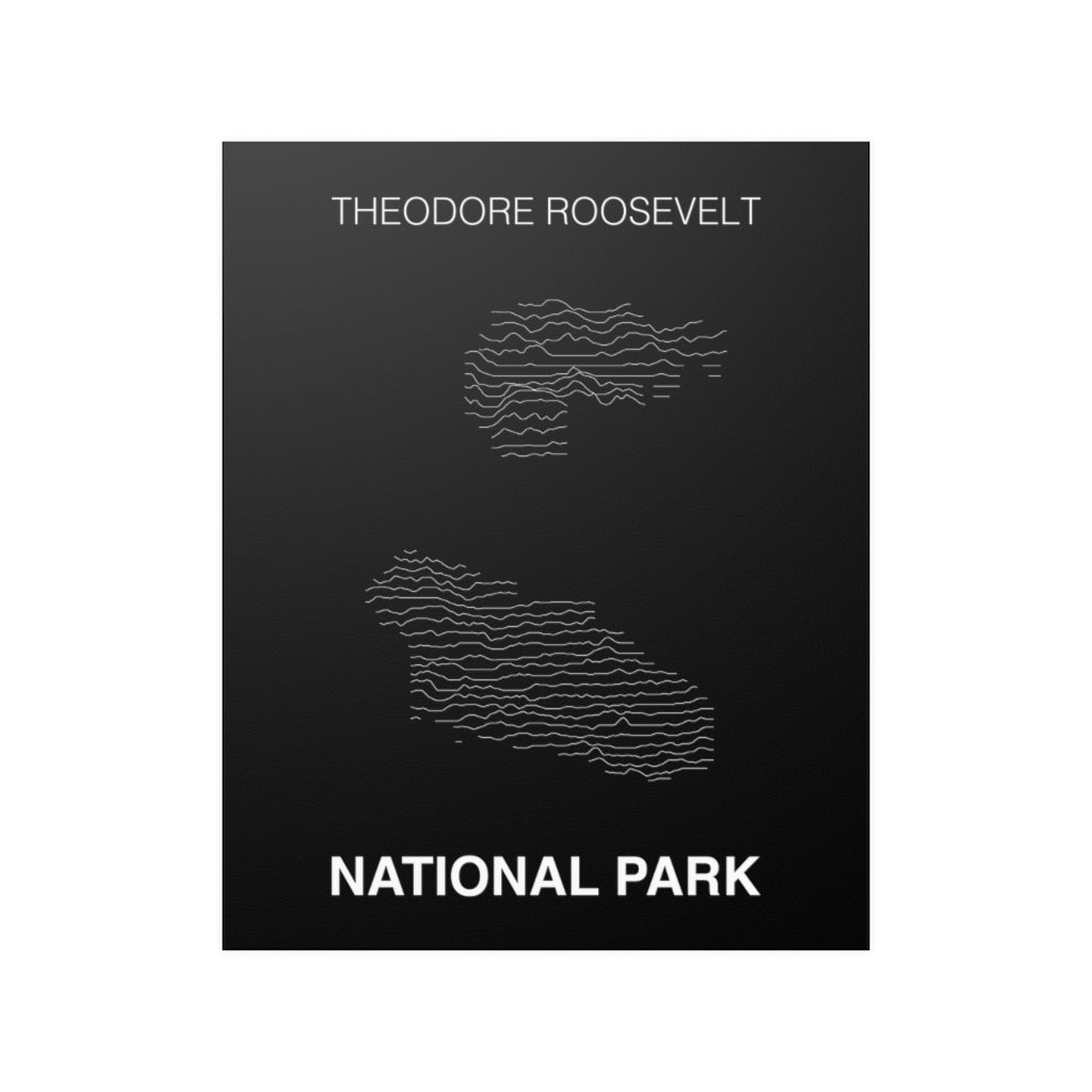 Theodore Roosevelt National Park Poster - Unknown Pleasures Lines National Parks Partnership