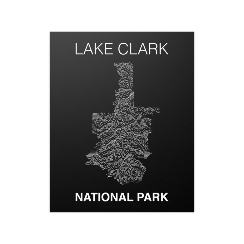 Lake Clark National Park Poster - Unknown Pleasures Lines National Parks Partnership
