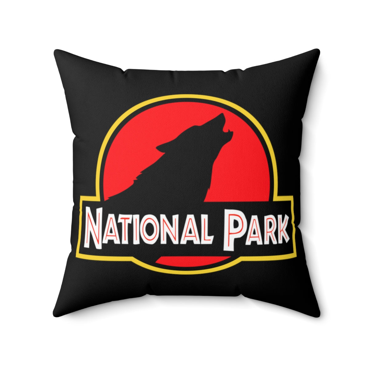 Wolf National Park Pillow Cushion - Parody Logo
